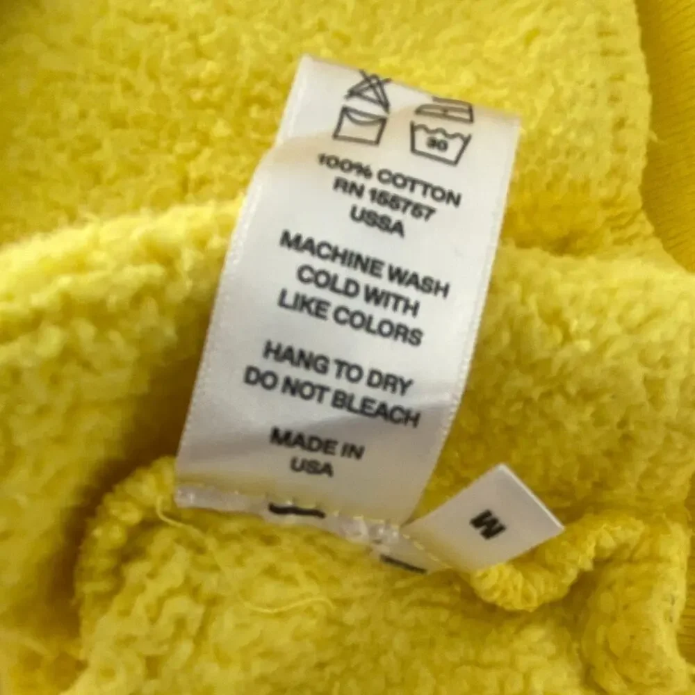 Madhappy x Snapchat Hoodie Men's Yellow Fleece Lined Pullover Cotton USA Medium